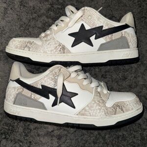Bape White and Black Sneakers